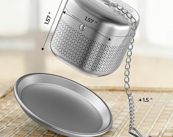 Reinmoson Tea Balls for Loose Tea, 304 Stainless Steel Extra Fine Mesh Tea Infusers for Loose Tea, Retractable Chain Design Tea Strainers