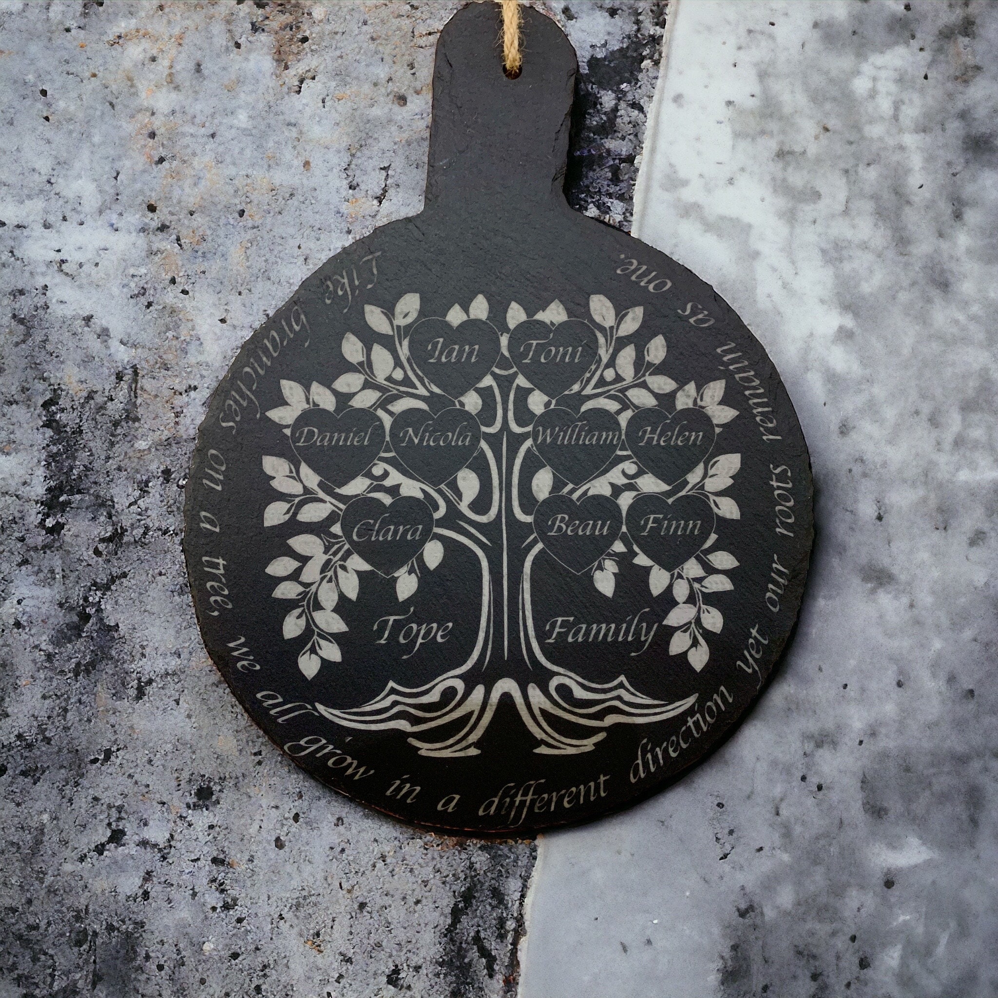 Bespoke Slate Family Tree - Etsy UK