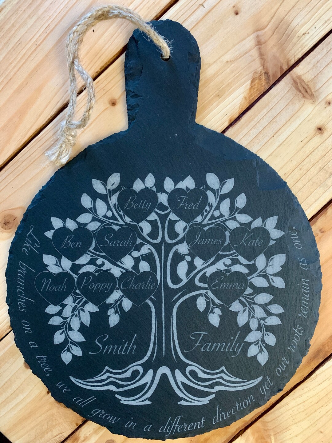 Bespoke Slate Family Tree - Etsy UK