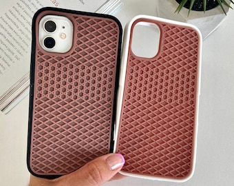 Waffle Candy Tasty Silikonweiche iPhone Hülle, süße koreanische Retro Handyhülle, solide trendige Schutzhülle, einzigartige Handyhülle