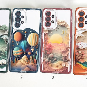 Landscape Nature Mountain Phone Case, Fall Autumn Boho Forest iPhone Case, Japanese Cover For iPhone & Samsung S24 S23 S22 S21 S20 Ultra-A