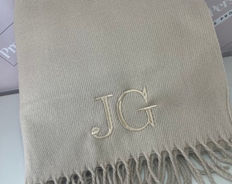 Personalised Embroidered Luxury Woven Scarf