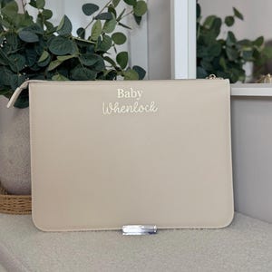 Personalised Leather Look Pregnancy A4 Document Holder, Document Wallet, Wedding Folder, Pregnancy Folder