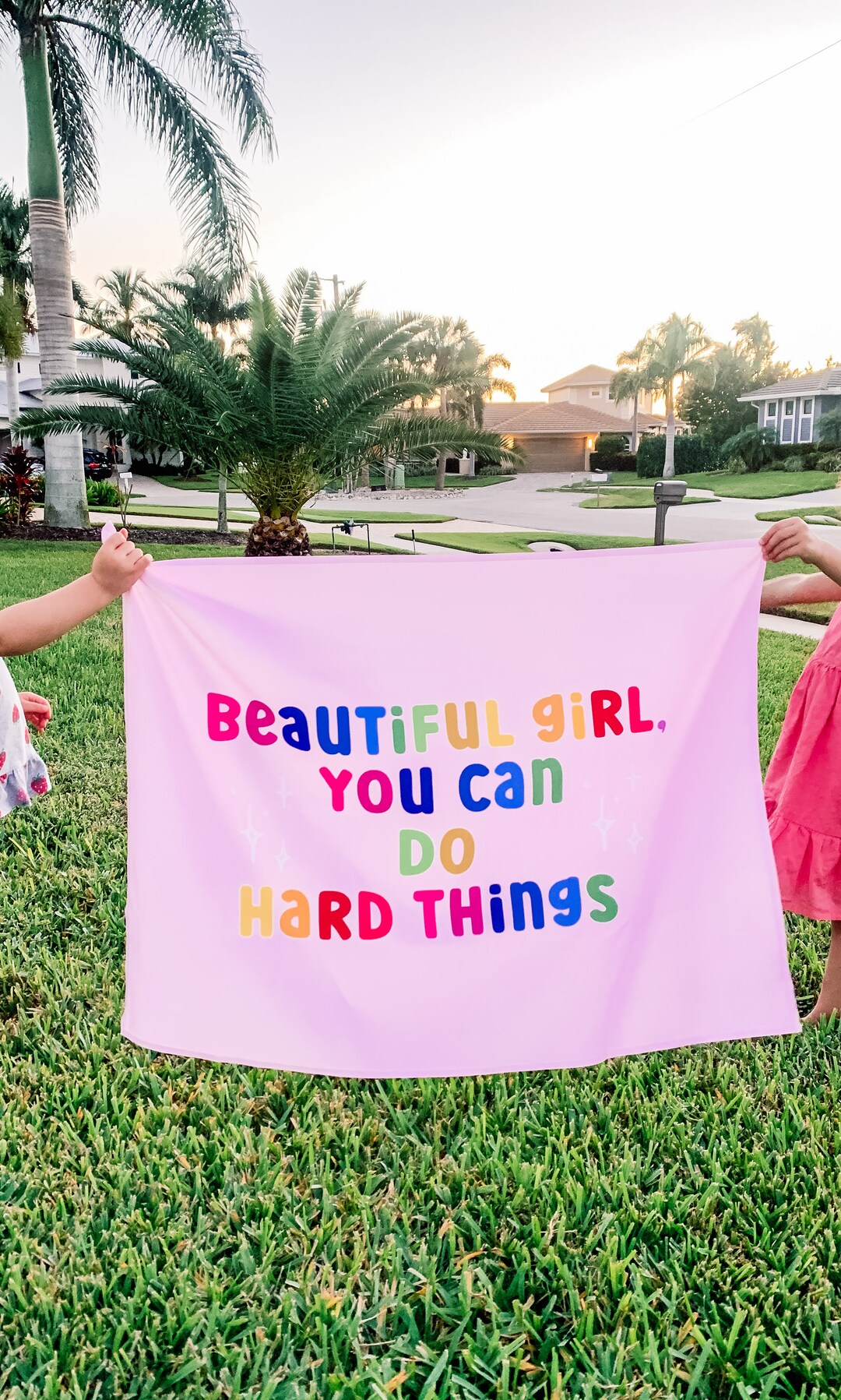 Beautiful Girl You Can Do Hard Things Tapestry Sister Room Etsy