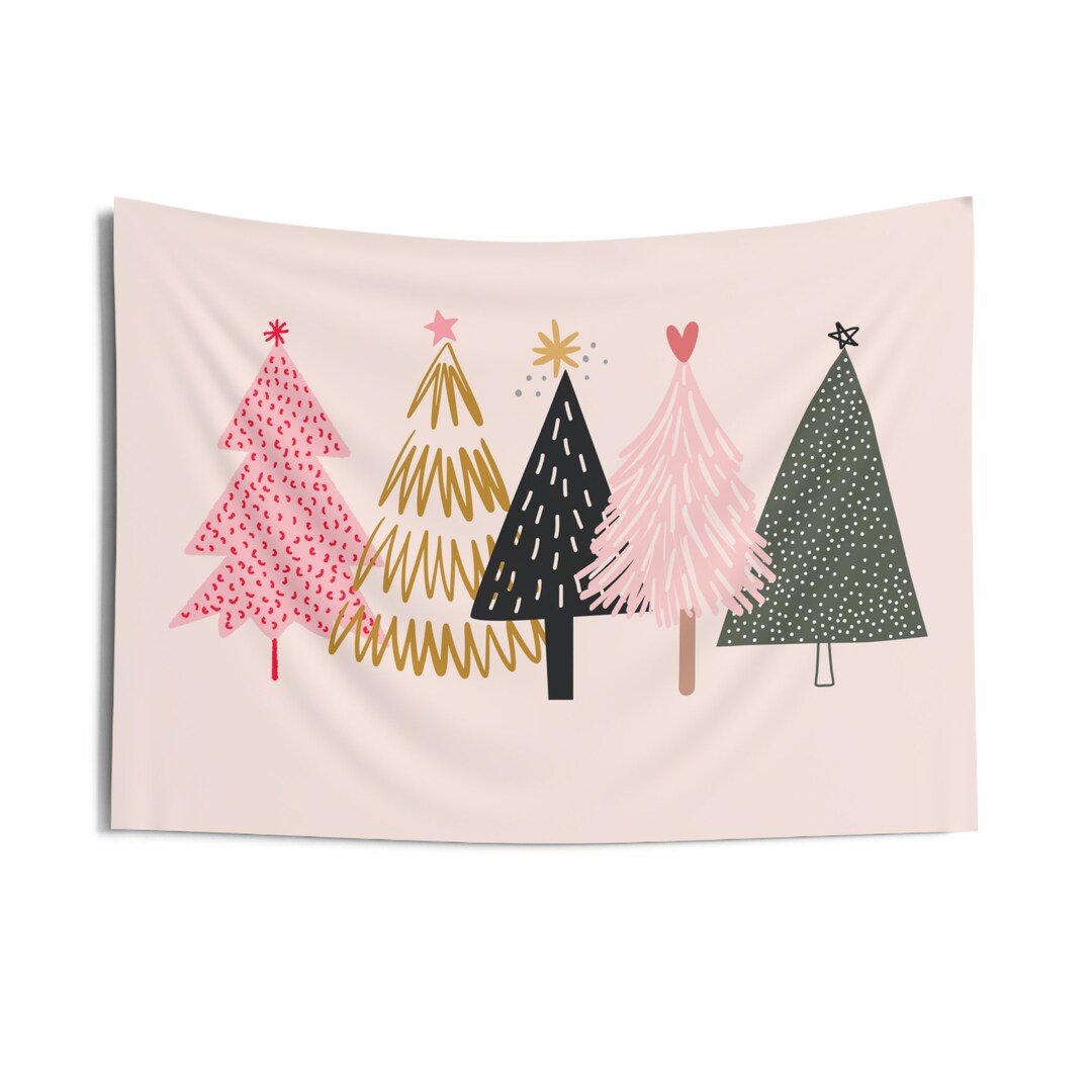Boho Christmas Trees Banner, Kids Room Decor, Christmas Banner ...