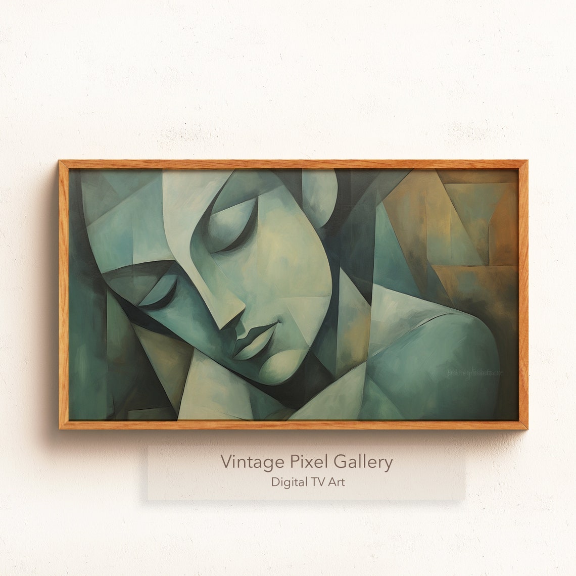 Abstract Blue Woman Cubism Samsung Frame TV Art Oil Painting Digital ...