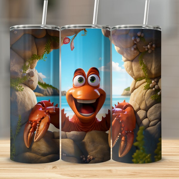 3D Lobster Breaking Out a Wall Tumbler Ocean Lobster 20oz Skinny Wrap