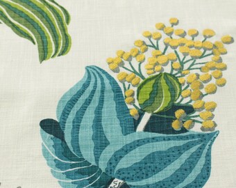Eastern Accents Clementine Blue Lush Floral By The Yard Multi-color 56w Fabric Cotton Floral Adult N/a