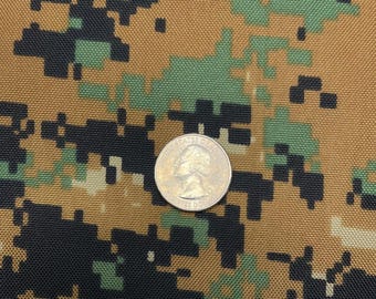 Tela Marpat Woodland Military Digital Camo 400d Nylon Cordura DWR por yarda 60 W