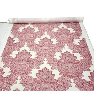 Duralee By Tilton Fenwick Maris Rose Damask 100% Linen Fabric By The Yard 54w Floral Trellis Pink Large 46''-60'' Wide N/a
