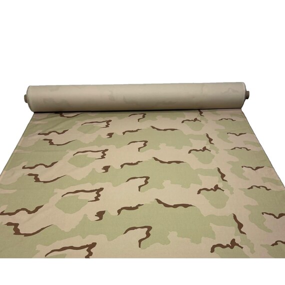 Vintage 3 Day Desert Camo Fabric Military Canvas Ny/co Smooth Soft
