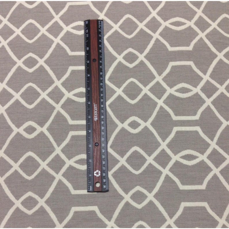 Ballard Designs Sunbrella Trellis Taupe Sand Fabric Outdoor tagliato su misura 54w immagine 2