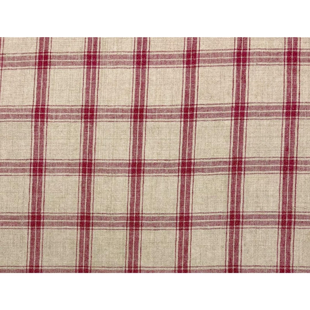 Ballard Designs Chester Red Window Plaid Fabric by Yard 54w Linen - Etsy