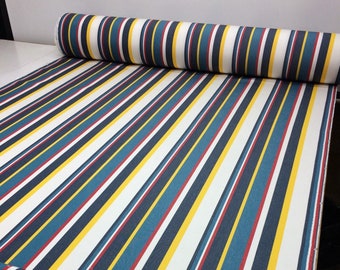 Sunbrella Sunset Stripe Breeze Teal White Outdoor Furniture Fabric By Yard 54w