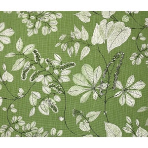Ballard Designs Becca Green Floral Butterfly Basketweave Fabric By The Yard 54w
