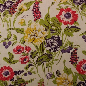 Braemore Becca Fiesta Linen Fabric 54w By The Yard Multiuse Floral