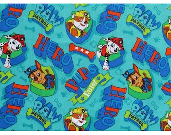 Tela Fat Quarter Paw Patrol Chase Rubble Marshall Hero Pups Boy Dogs Fq