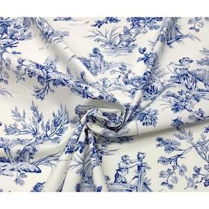 Vintage Covington M Musee Blue French Toile Animal Cotton Fabric By The Yard 54w Upholstery Bedding Crafts Curtains image 6