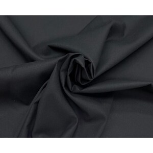 Polyester Cotton Ripstop Black Apparel Fabric By Half Yard 67w 4.25 Oz Solid  Cotton Polyester Blend First Quality Made In Usa