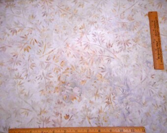 Hoffman Batik Cotton Floral Leaves Tan Gold Blue Cream By Half-yard Quilting Fabric #68 B