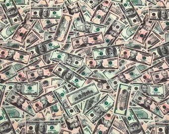 Tecido verde de 600 denier com estampa de notas de dólar americano, 150 cm de largura por jarda (46-60 cm de largura), resistente à água, 100% poliéster.