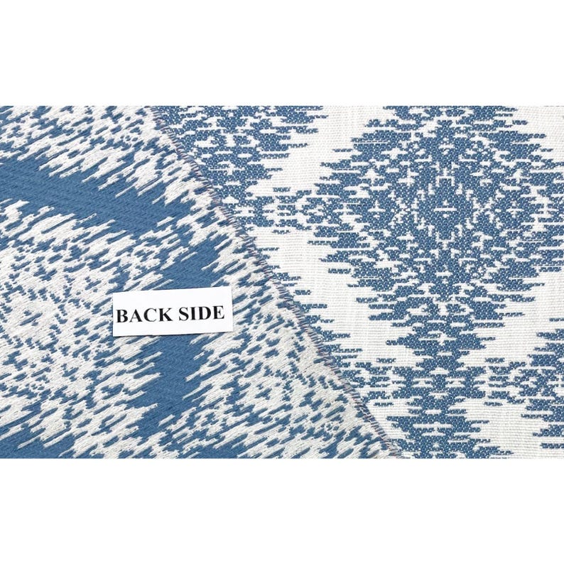 Tela multiusos geométrica Ikat global azul Varney de Ballard Designs cortada a medida 54w imagen 5