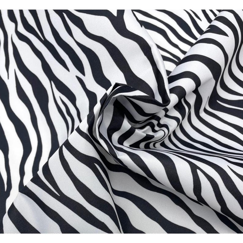 Zebra Skin Black White 600d Cordura Type Pack Cloth Dwr Fabric By Yard 59 W image 7