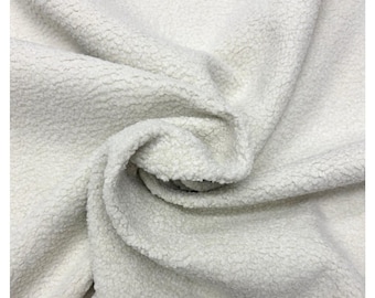 Sherpa Ivory White Faux Fur Fabric By 1/2 Yard 55w Designer Fabrics Sherpa Faux Fur Ivory White Polyester Medium 46''-60'' By The Half-yard