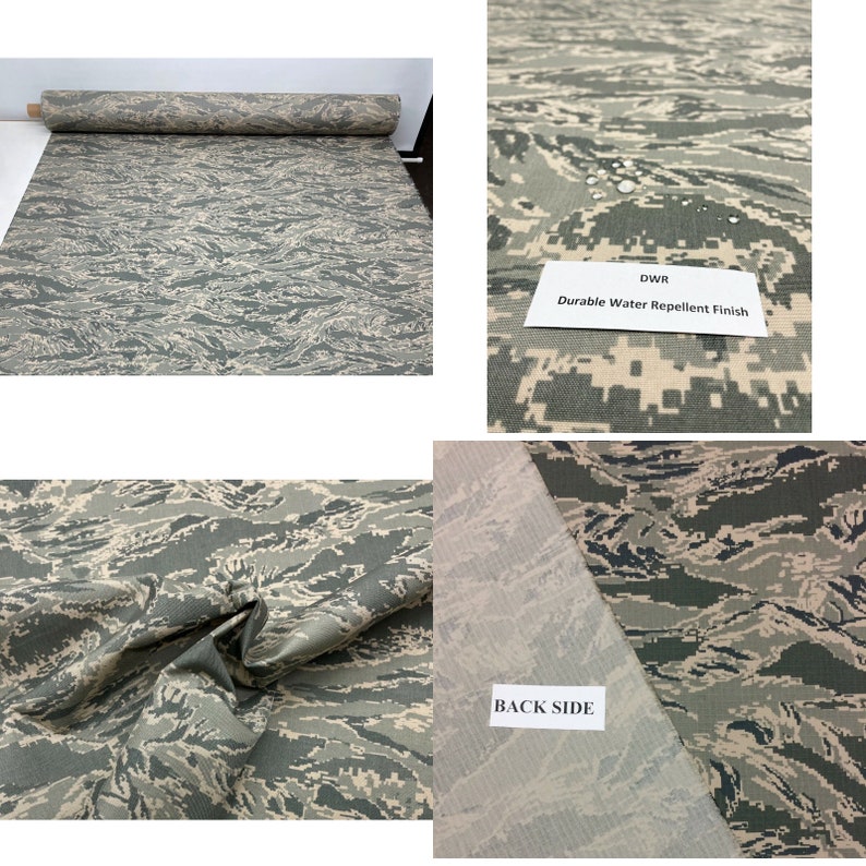 ABU TIGER Stripe Fuerza Aérea Militar Cordura 1000D Impermeable Recubierto 1000 Denier Espalda Nylon Uretano Recubierto Durable DWR Tela 60 "Ancho - España