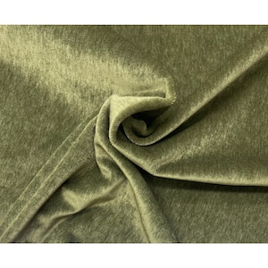 Designer Plush Mohair Pale Moss Green Wool Velvet Upholstery Fabric By Yard 55w