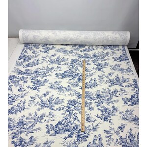 Vintage Covington M Musee Blue French Toile Animal Cotton Fabric By The Yard 54w Upholstery Bedding Crafts Curtains image 7