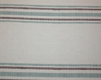 Tela Ballard Designs Savant Stripe Spa y Chocolate Brown Stripe cortada a medida 54w