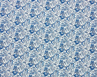 Waverly Pkl Studio Filigraner Baumwollstoff in Ägäisblau mit floralen Ranken, vielseitig verwendbar, Großpackung, 54w