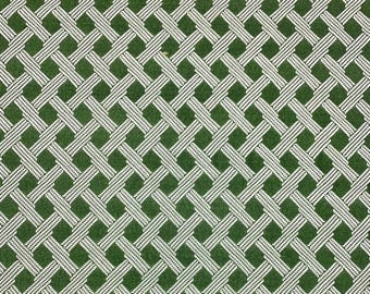 Jim Thompson Lattice Weave Basil Green Epingle Geometric Fabric By Yard 52w