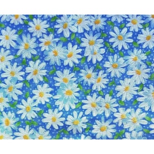 Fat Quarter Fabric Traditions Embalado Daisy Daisys Flor Azul Lembrança Calico
