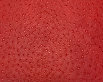 Designer Vinyl Ostrich Emu Red Faux Leather Upholstery Fabric By Yard 54w