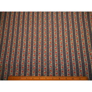 Tissu de courtepointe en coton vintage par mètre Floral sur ivoire rayures bleu poudré enfants adultes toutes tailles bleu rose vert 100 % coton couture courtepointe