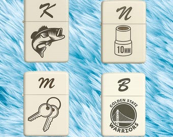 Anpassad graverad påfyllningsbar tändare | Personlig Zippo-stil metallpresent till honom | Lasergraverad souvenir – Gratis ädelstenar och klistermärken