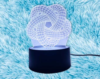 Custom LED Night Light 3D Illusion Lamp | Personalized Desk or Sleep Light for Kids & Adults - Free Gemstones And Stickers Gift