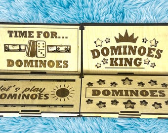 Pocket Domino Set | Mini Wooden Travel Game for Adults & Kids | Handcrafted Portable Dominoes – Free Gemstones And Stickers Gift
