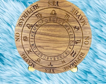Wooden Pendulum Divination Board – Spiritual Altar Tool with Free Gemstones & Stickers Gift