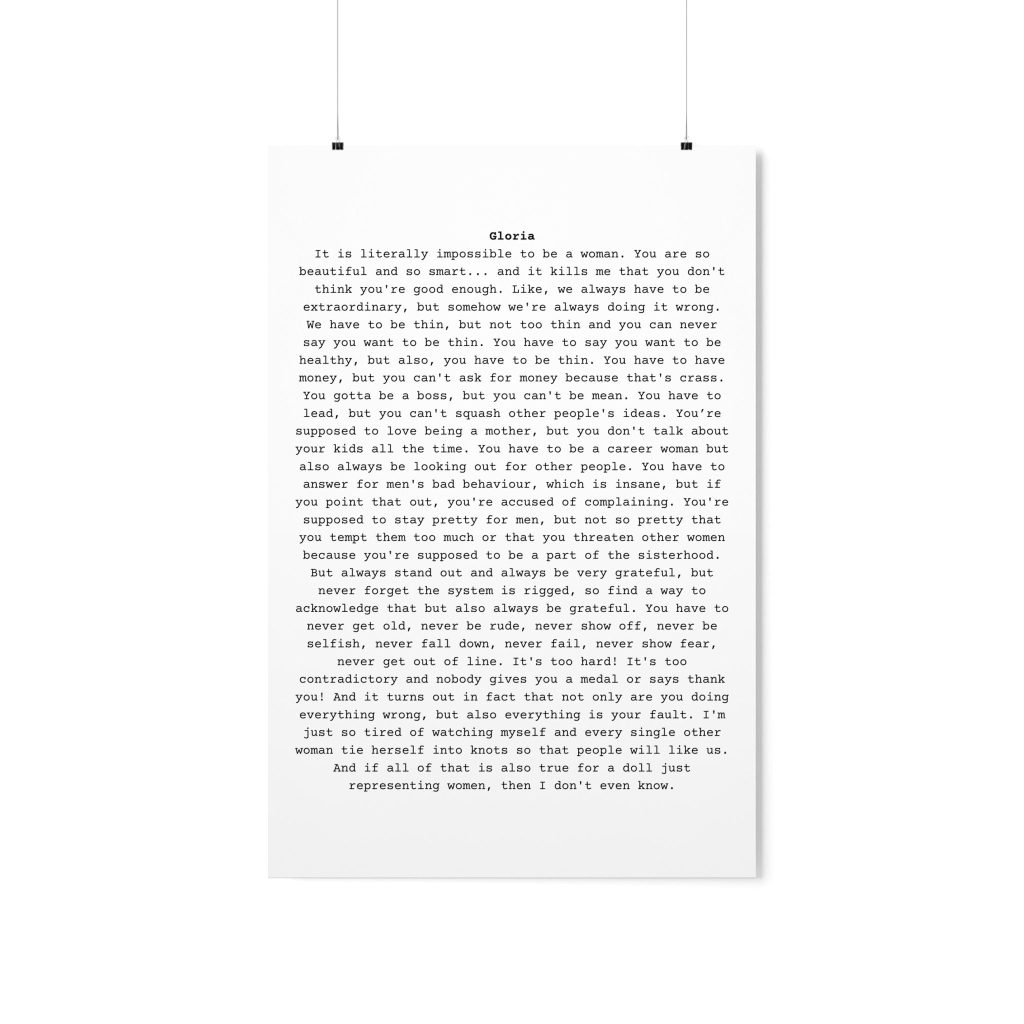 Barbie Movie Barbie Movie Monologue Premium Poster Print Minimalist