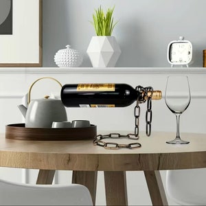 Metal Wine Storage Rack, Creative Bottle Kitchen Utensils, Metal Magic Chain, Home Accessories