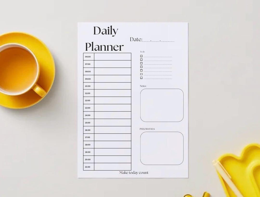 Minimalist Daily Planner Printable | A4 Productivity Planner | Daily ...