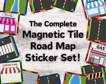 Road Stickers for Magnetic Tiles. Printable Streets for Magnatile or Picasso Tile. Road Map & Car Driving Open-Ended Imaginary Play Resource