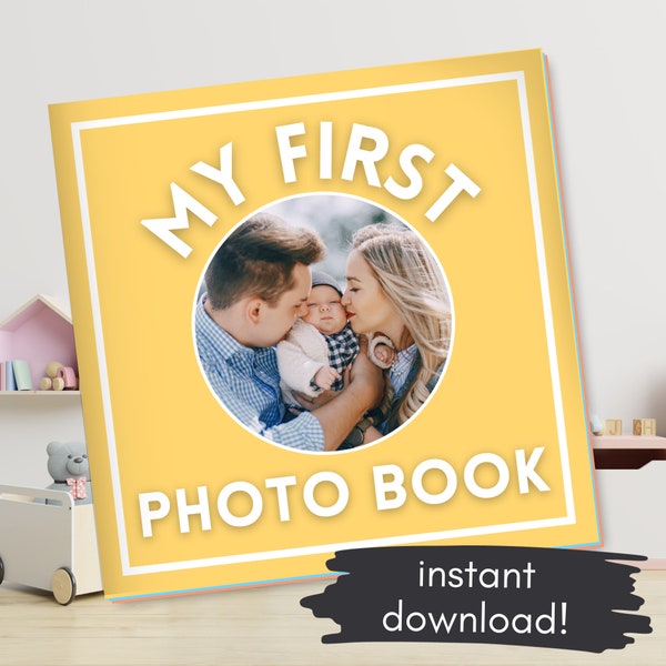 Printable Children's Photo Book of Family Names & Faces-Baby Picture Album-Personalized Kid's Gift-Educational Montessori Learning Template