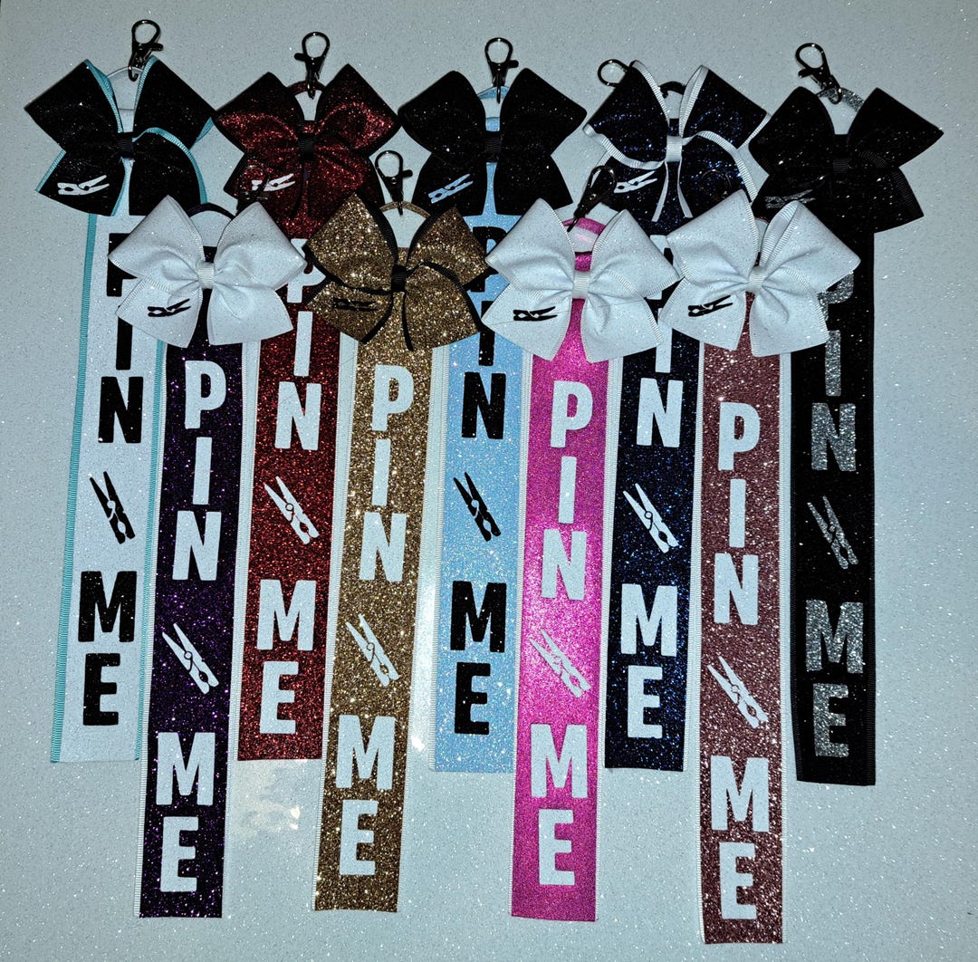 Cheerleading Ribbon Keychains PIN ME Decorative Ribbon for Backpack Keyring - Keychain - Shiny ...