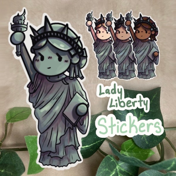 Statue of Liberty “Lady Liberty” Chibi Sticker - Cute Patriotic Aesthetic Monument Collection Sticker