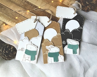Étiquette cadeau papercut- étiquette Noël - Papercut art - décoration Noël