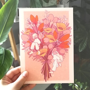 Flower bouquet illustration print